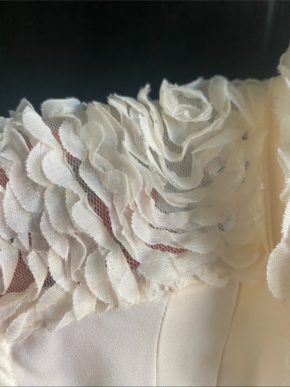 ECI Sleeveless Ivory Ruffle-Collar Button Front Blouse - Picture 4 of 15